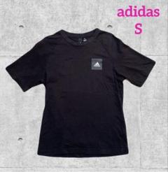 adidas 脇下メッシュ　Tシャツ 黒 S＊QC
