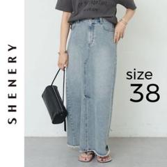 【新品】SHENERY デニムロングスカート　38 ブラック パル PAL 【SHENERY】デニムロングスカート （black