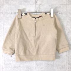 BURBERRY 日本製古着 チェック柄切替 胸元刺繍 ハーフジップトレーナー