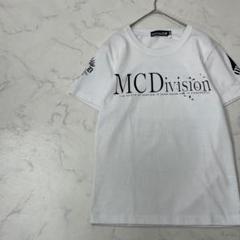 MCD ロゴ プリント クルーネック リブ 半袖 Tシャツ S ホワイト