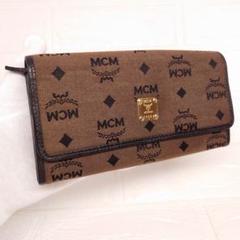 ⭐️ 美品 MCM エムシーエム モノグラム 二つ折り財布 ブラウン