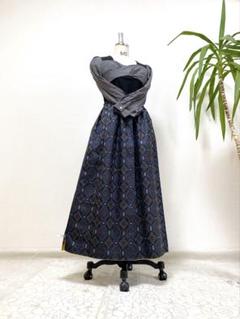 専用です　　12022 着物リメイク　大島紬　ロングスカート K様ご予約品＊着物リメイク＊ハンドメイド＊アンティークの染め