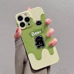 アイス　韓国 【新入荷】 くま 抹茶 iPhone15Plus スマホケース