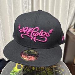 ニューエラ　ブラック　ピンク刺繍 59fifty 大きめサイズ