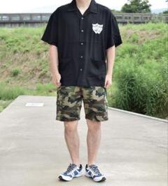 Mサイズ　PUNK DRUNKERS 2FACE開衿シャツ