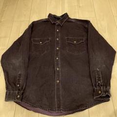 【923】希少80年代エディーバウアーBDデニムシャツ黒タグヴィンテージ古着 80's Eddie Bauer デニムワークシャツ 