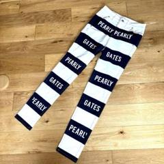PEARLY GATES★オシャレなボーダー柄ビッグロゴ ストレッチパンツ★00