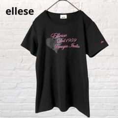 ellese♡エレッセ テニスTシャツ カットソー ブラック 黒 古着スポーツ