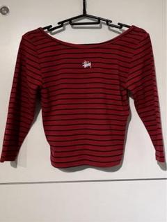 Stussy 赤と黒のストライプ