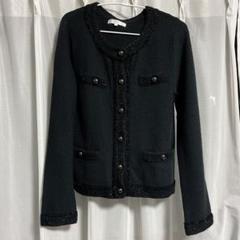 自由区　ノーカラーツイードジャケット　46 3L セットアップ対応】カラミツイードノーカラー ジャケット （ノー
