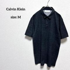 美品 カルバンクラインプラティナム メンズ M ポロシャツ ブラック さらさら