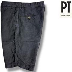 J6263 美品 PT torino リネン混ガーメントダイショーツ 黒 46