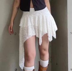 ACLENT アシンメトリーレースミニスカート