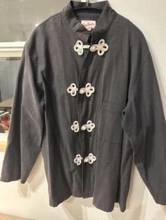 BACKERSコットンリネンチャイナシャツカンフーシャツアイボリーL BACKERSコットンリネンチャイナシャツカンフーシャツアイボリーL
