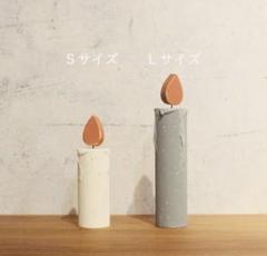 木製オブジェ/キャンドル/ローソク/2本セット/ウェディング/ヴィンテージ雑貨