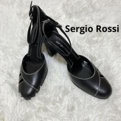ほぼ未使用 Sergio Rossi レザー ブラック ストラップサンダル Sergio Rossi - イタリア製☆Sergio Rossi セルジオロッシ