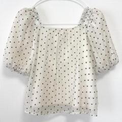 GRL グレイル　ドット柄シアーバルーンブラウス　[ac2247]