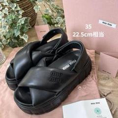 miumiu ミュウミュウ スポーティナッパレザーサンダル 35 22.5cm