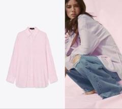 新品 ZARA リネンブレンドクロシェシャツ Lサイズ ZARA オーバーサイズ リネン ブレンド シャツ - メルカリ