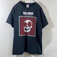 T-195 GILDAN Tシャツ ダークブルー スカルプリント M