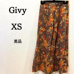 【美品】Givy ギビー ロングスカート レディース 花柄 ブラウン XS