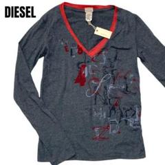 ディーゼル　DIESEL　メンズ　Tシャツ　カットソー　赤・灰【未使用タグ付き】