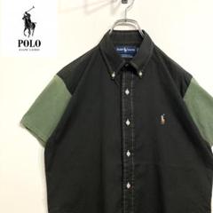 超人気❗️ラルフローレン　ワンポイントロゴシャツ　M 90s刺繍古着希少レア半袖