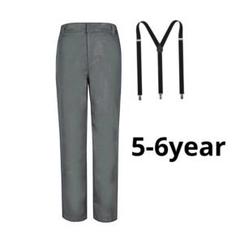 パンツ キッズ 調節可能 ウエスト フラット サスペンダー 学校 制服