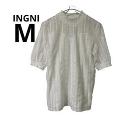 INGNI 美品 レース 半袖シャツ 白 M おしゃれ オフィス シースルー