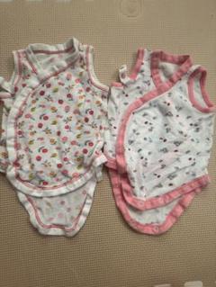 ベビー肌着 2枚セット 花柄