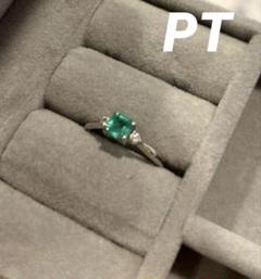 最終値下げ！エメラルドリング　ダイヤモンド　プラチナ エメラルド リング 1.06ct 脇石ダイヤモンド 1.137ct(Total