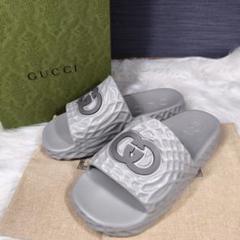 新品未使用【GUCCI】インターロッキングG 26 ラバーサンダル グレー 新品未使用【GUCCI】インターロッキングG 26 ラバーサンダル