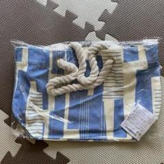青とクリーム色のエコバッグ