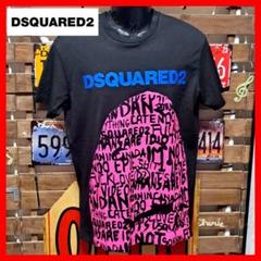 Dsquared2　ネオンカラー　マルチロゴペイント　半袖　Tシャツ　Ｍ