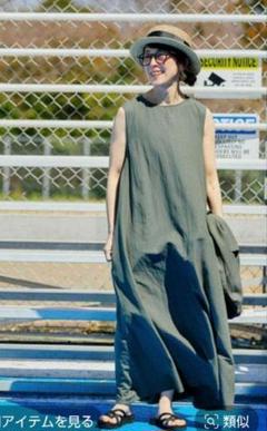 ニコアンド 大人リネン混ワンピース erinkoさんプロデュース メイクスタッフ ニコアンド 大人リネン混ワンピース erinkoさんプロデュース