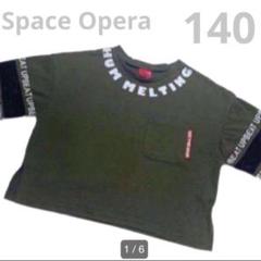【Space Opera】美品　Tシャツ　メッシュ　ショート丈　　半袖　140