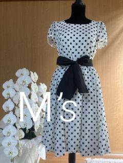 M's エムズグレーシー/リボンベルト付きシャツ ワンピース 38 エムズグレイシー ワンピース シャツワンピース お花ボタン