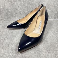 【美品】PELLICO パンプス ポインテッドトゥ エナメル ネイビー （37）
