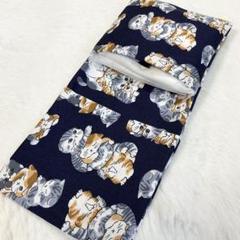サニタリーケース 猫 ねこ ぎゅぎゅぎゅっと猫ちゃん ネイビー S8177