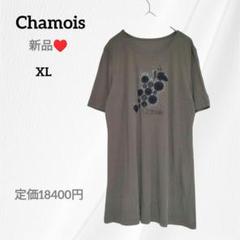 新品　シャミー Chamois 半袖 カットソー　Tシャツ　XL　カーキ　ビジュ