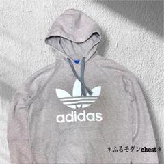 【大きいサイズ 】　ADIDAS アディダス ビックロゴ　パーカー　くすみピンク