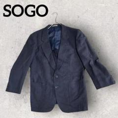 SOGO チェック柄 ビジネススーツ ジャケット（F）ネイビー 2B シングル