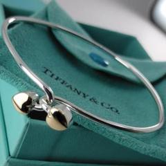 【お試し価格！】 ☆SALE☆【TIFFANY&Co.】ダブル 1526 バングル コンビ ハート アクセサリー