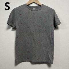 【OLD NAVY】総柄デザインプリント半袖Tシャツ　S　グレー　古着　海外輸入