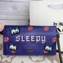 コーチ COACH ディズニー クラッチバック　財布ショルダー COACH】コーチ ディズニー コラボ カーフレザー スリーピー