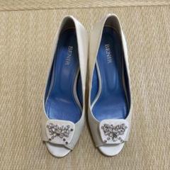 【極美品】 BENIR 12cmヒール ウェディングシューズ シルクサテン 38 Satin / Close Toe / 12cm / WH 【1121 WH】 – BENIR