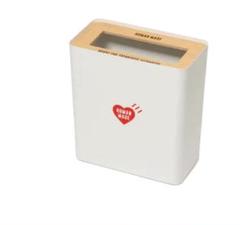 human made trash can white