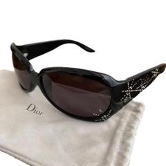 良品 Christian Dior ディオール サングラス ラインストーン 黒