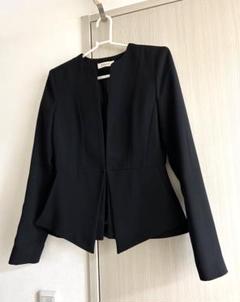未使用タグ付き】ANAYI ノーカラージャケット ペプラム ブラック