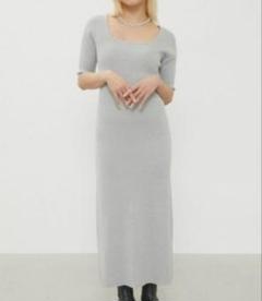 未使用 LAGUA GEM ラグアジェム リブ 半袖 ワンピース ロング タイト